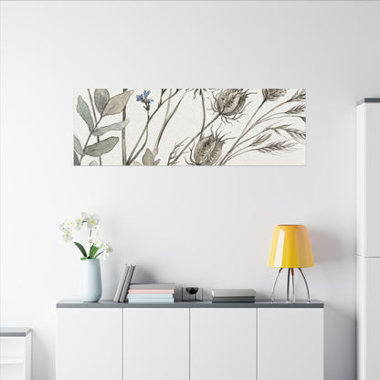 Dried Flowers Canvas Art | Summer Japandi Watercolor Art