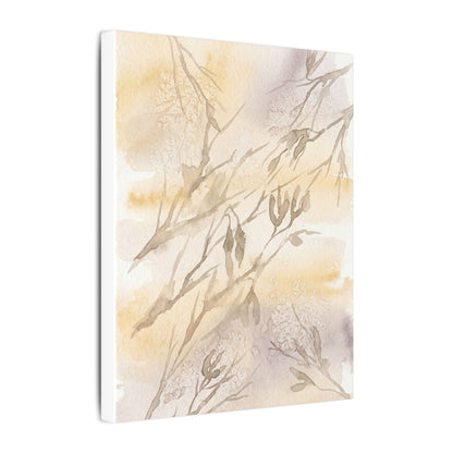 Shadow Play Winter Canvas Art | Japandi Warm Design