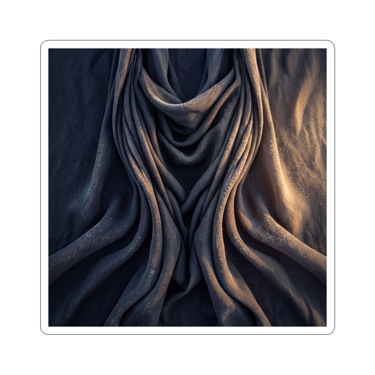 Silk Drape Winter Sticker | Dark Japandi Luxurious Design Art Print