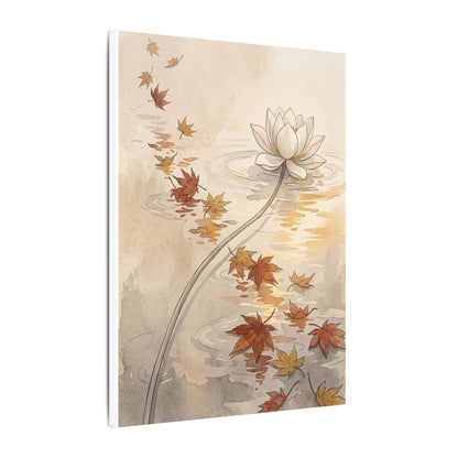 Lotus Flower Canvas Art | Autumn Japandi Minimal Line Art