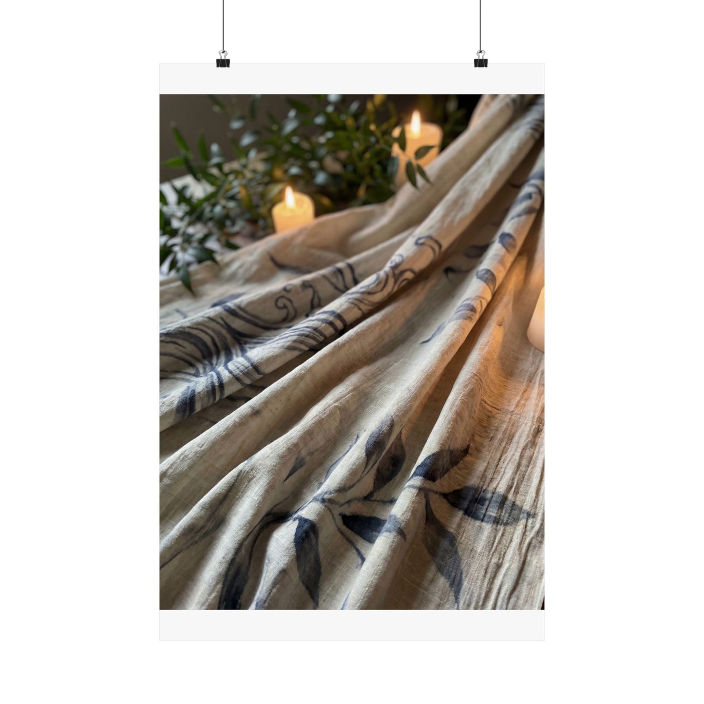Silk Drape Wall Art Print | Summer Japandi Japanese Pattern Art Art Print