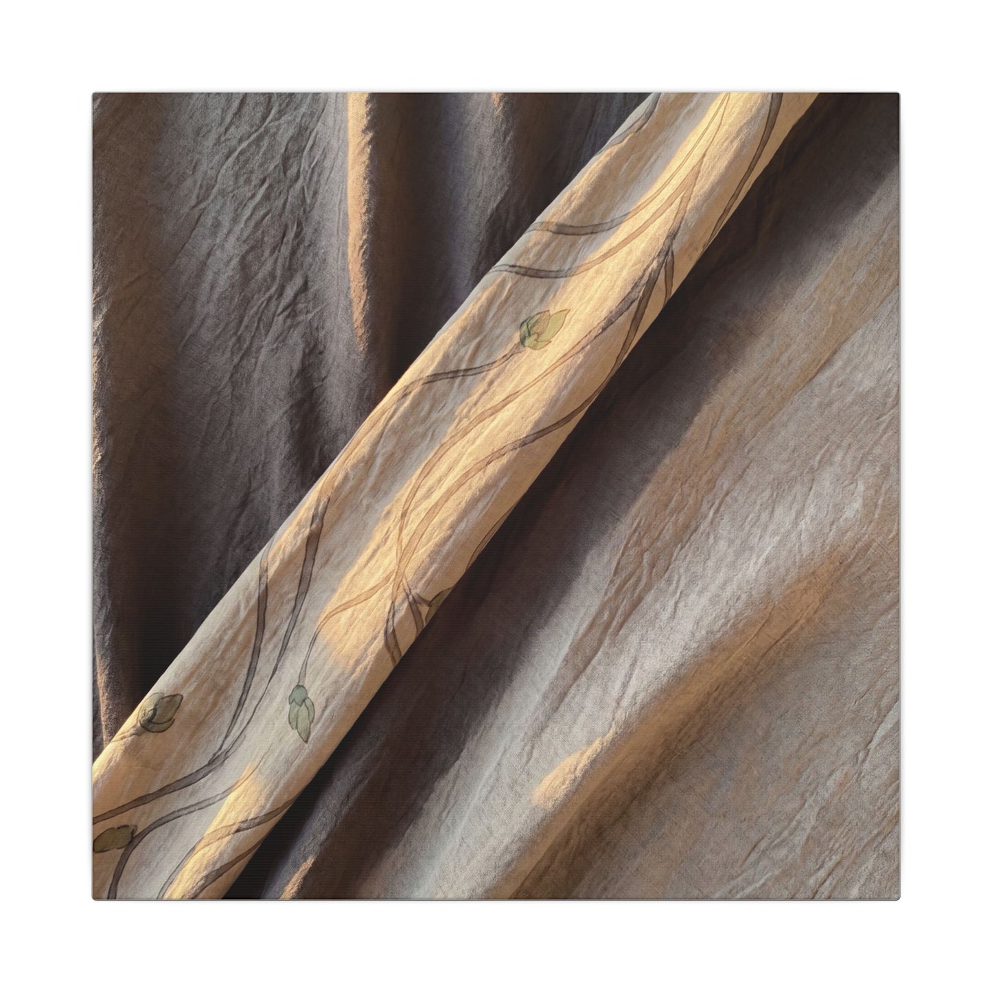 Warm Silk Drape Canvas Art - Japanese Pattern Japandi