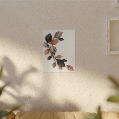 Paper Fold Autumn Canvas Art | Japandi Earthy Design