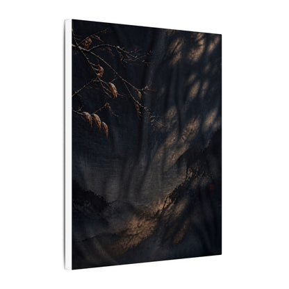 Atmospheric Silk Drape Canvas Art - Charcoal Ink Dark Japandi