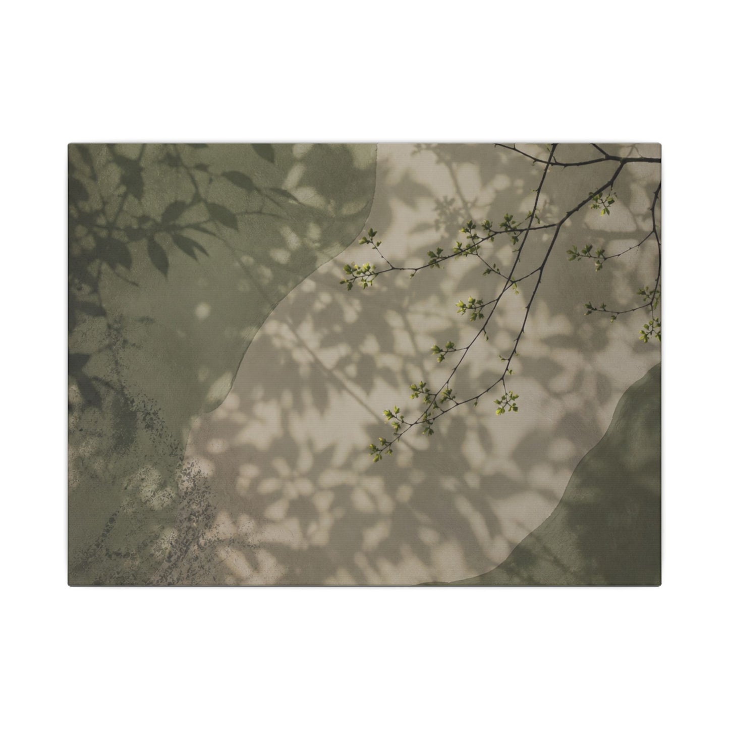 Neutral Shadow Play Canvas Art - Japanese Pattern Japandi