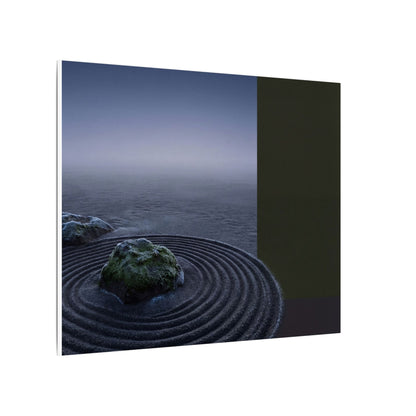 Ma Rock Garden Canvas Art - Dark Japandi Moody Minimal