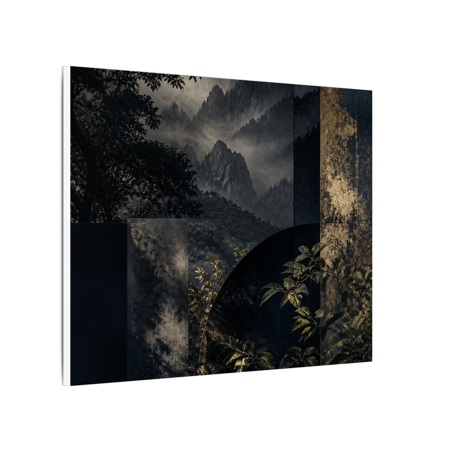 Mountain Mist Summer Canvas Art | Dark Japandi Atmospheric Design