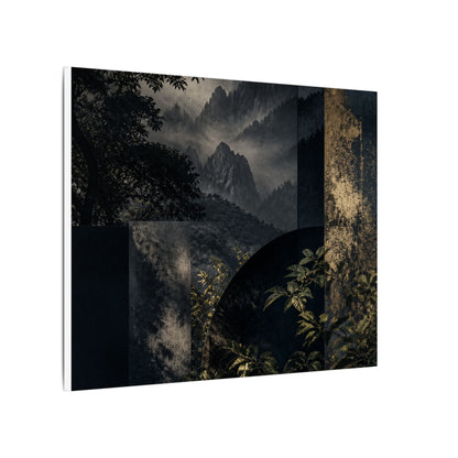 Mountain Mist Summer Canvas Art | Dark Japandi Atmospheric Design