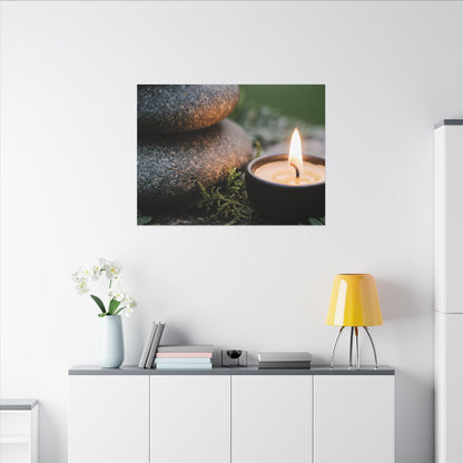 Warm River Stones Canvas Art - Japanese Pattern Japandi