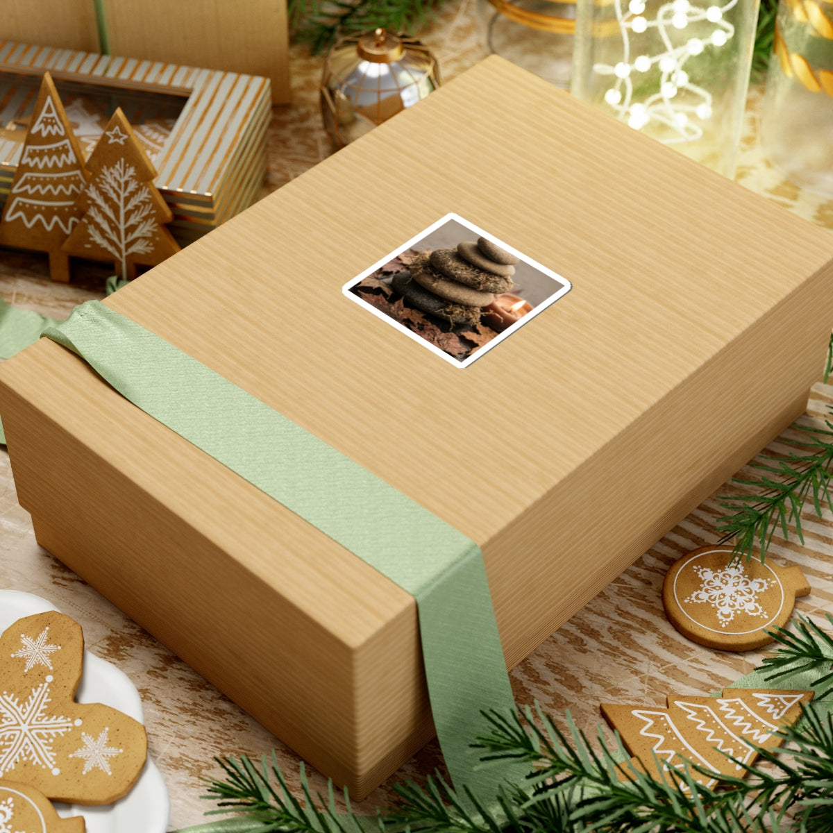 Candlelight River Stones Sticker - Japandi Seijaku