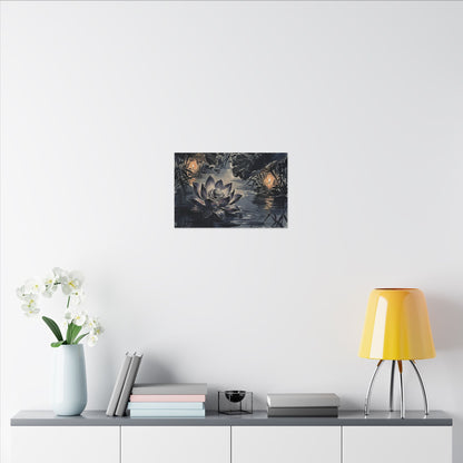 Fukinsei Lotus Flower Canvas Art - Zen Sumi E