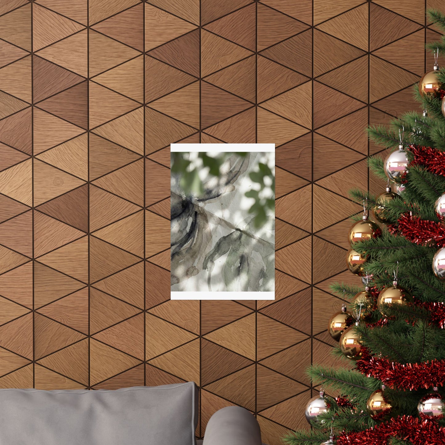 Japandi Paper Fold in Dappled | Watercolor Wall Art Print