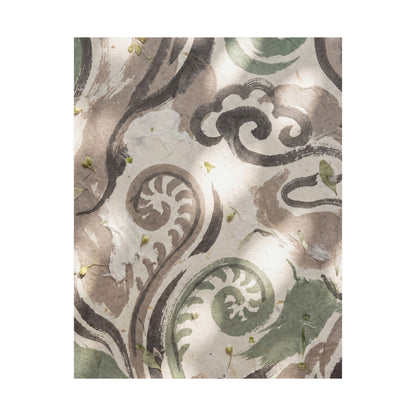Ink Brushstroke Spring Wall Art Print | Japandi Earthy Design