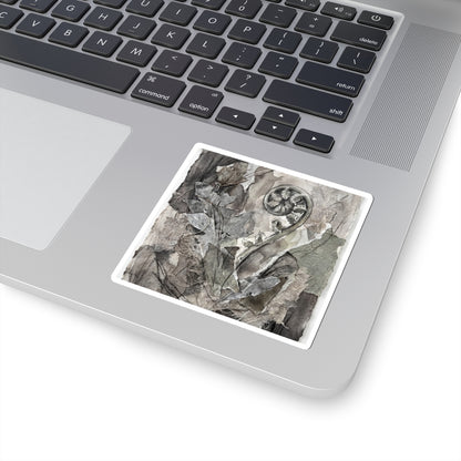 Elegant Fern Unfurling Sticker - Texture Japandi