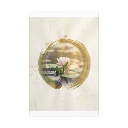 Peaceful Lotus Flower Canvas Art - Enso Zen