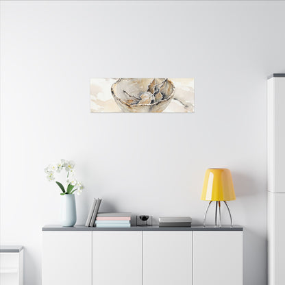 Ceramic Bowl Canvas Art | Winter Japandi Watercolor Art
