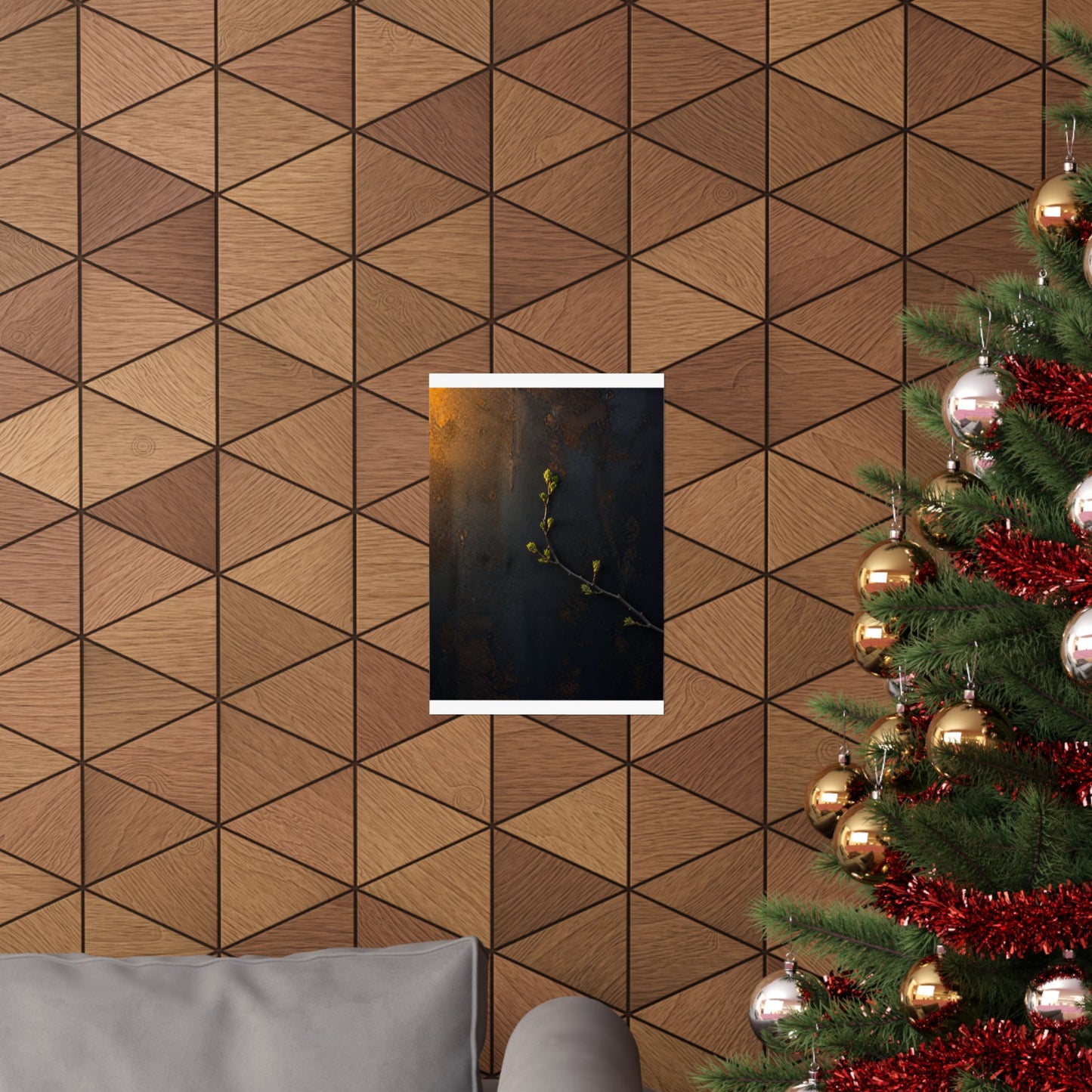 Bold Rust Patina Wall Art Print - Moody Minimal Dark Japandi