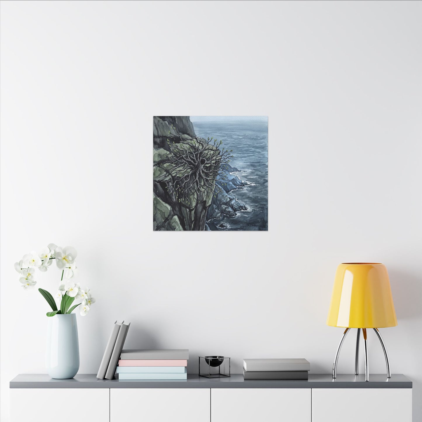 Pine Tree Spring Canvas Art | Japandi Neutral Design