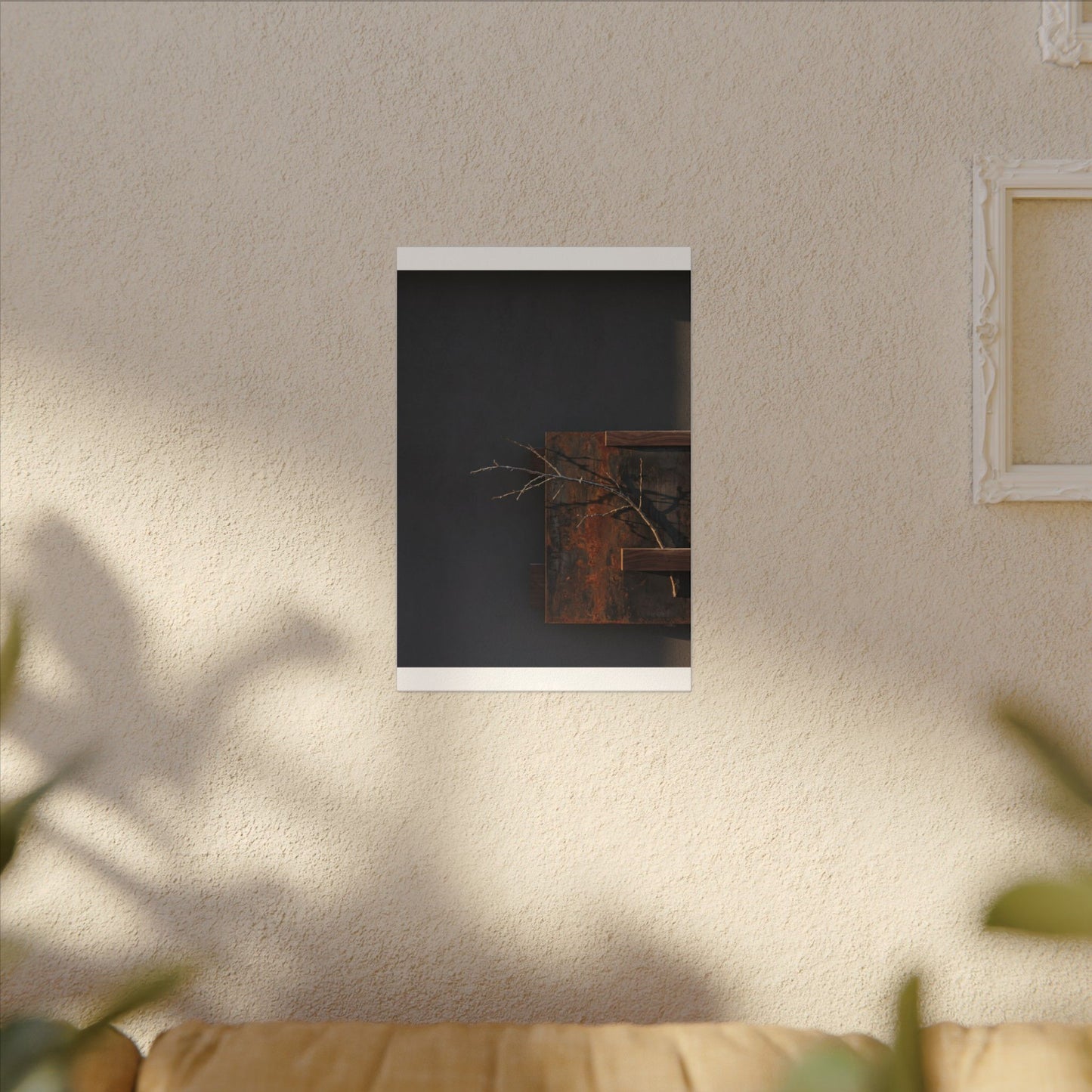 Ma Rust Patina Canvas Art - Dark Japandi Dark Texture