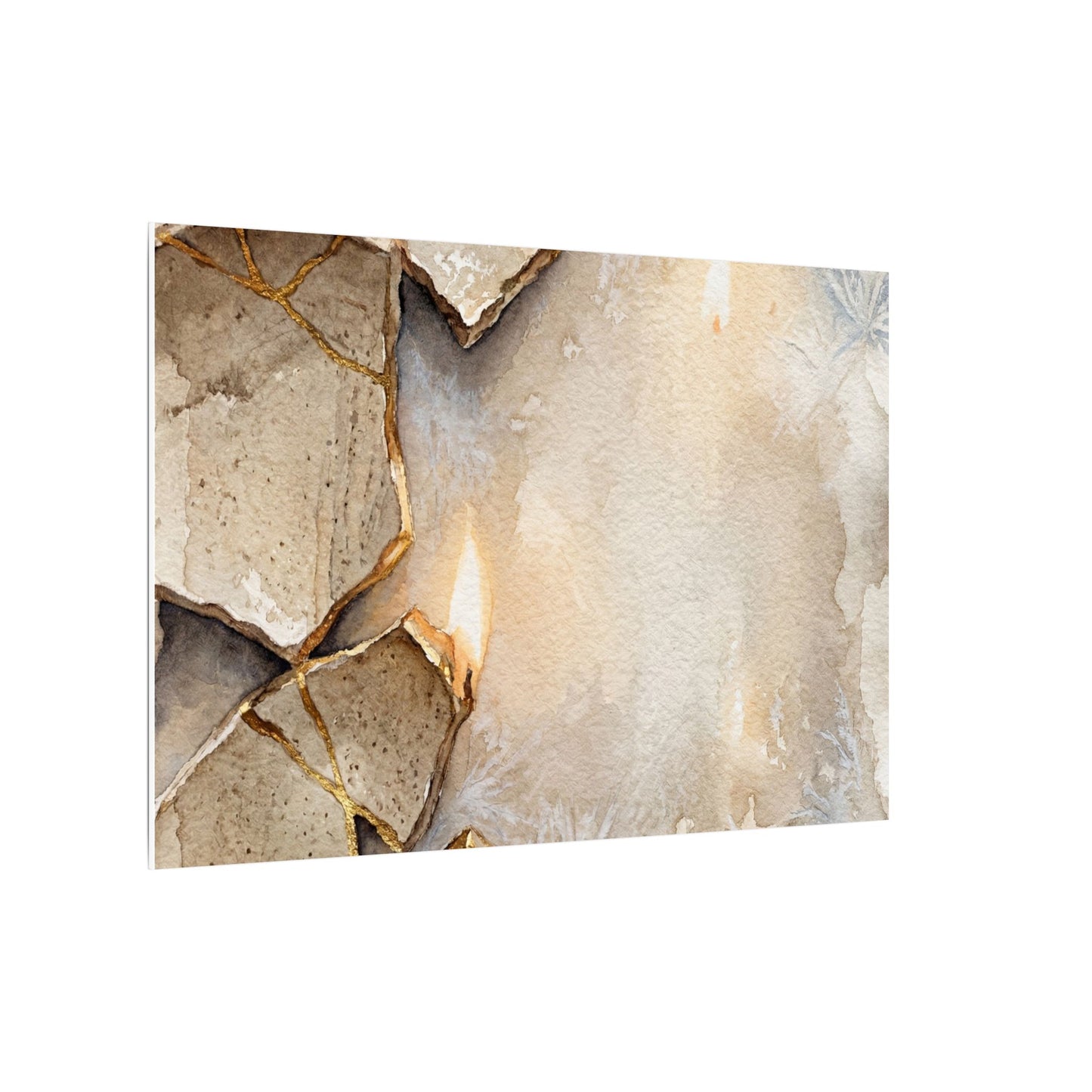Broken Pottery Winter Canvas Art | Japandi Warm Design