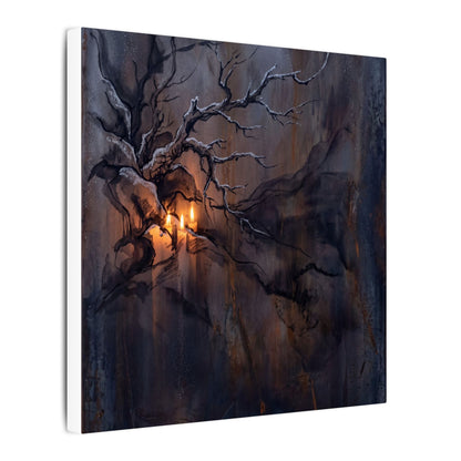 Winter Rust Patina Charcoal Ink Canvas Art | Atmospheric Decor
