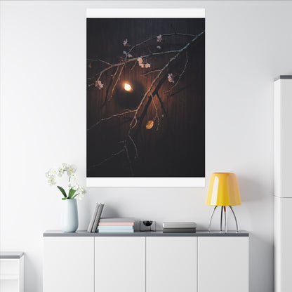 Datsuzoku Cherry Blossom Canvas Art - Dark Japandi Moody Minimal