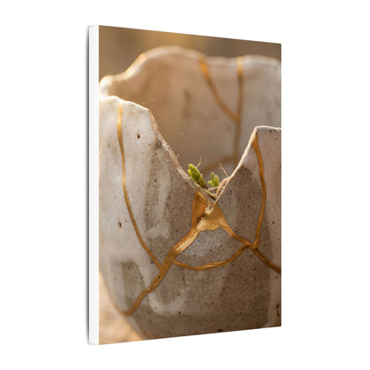 Golden Hour Broken Pottery Canvas Art - Japandi Kanso