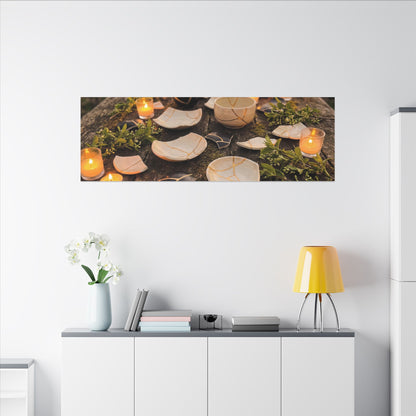 Broken Pottery Spring Canvas Art | Kintsugi Beautiful Design