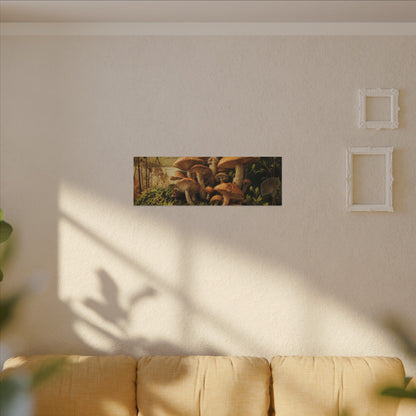 Spring Wild Mushrooms Herbarium Canvas Art | Earthy Decor