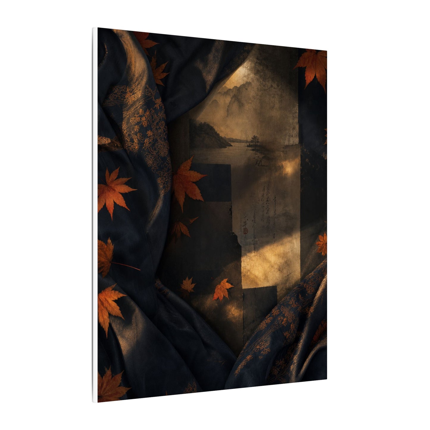 Autumn Silk Drape Shadow Zen Canvas Art | Bold Decor