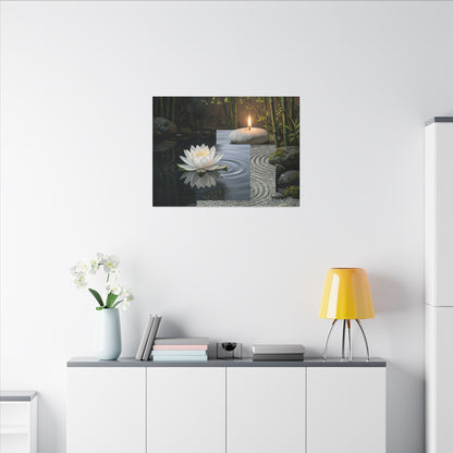 Candlelight Lotus Flower Canvas Art - Zen Kanso