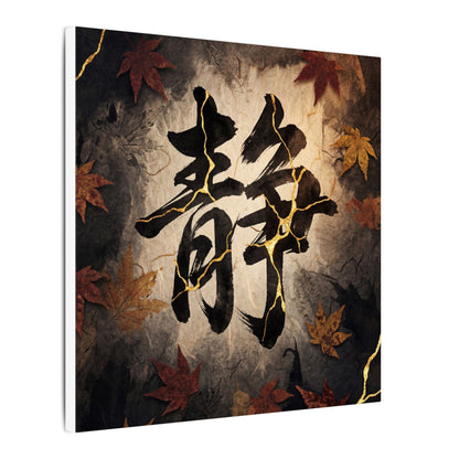 Autumn Calligraphy Gold Repair Canvas Art | Philosophical Decor