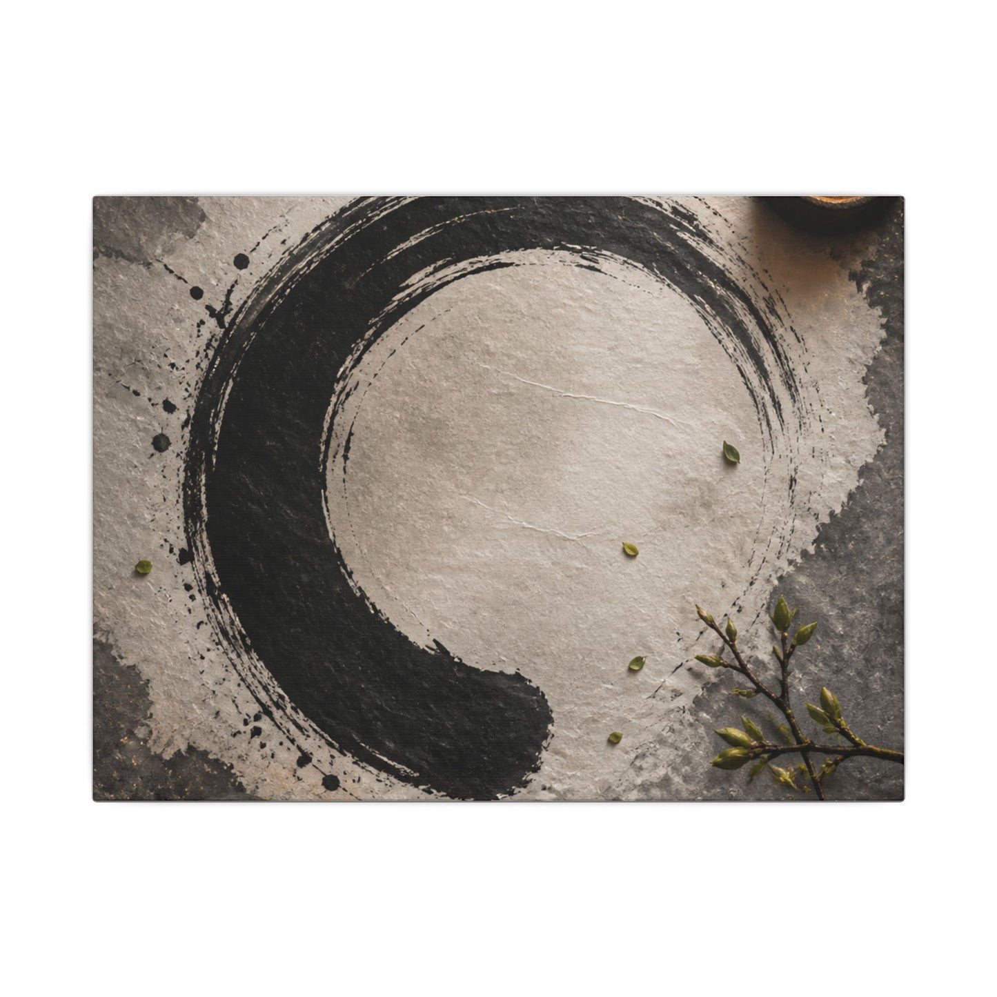 Candlelight Ink Brushstroke Canvas Art - Zen Ma