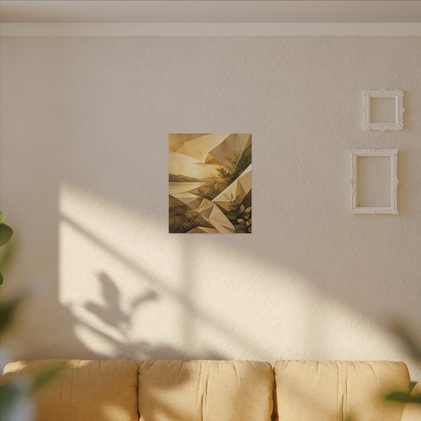 Golden Hour Paper Fold Canvas Art - Japandi Ma