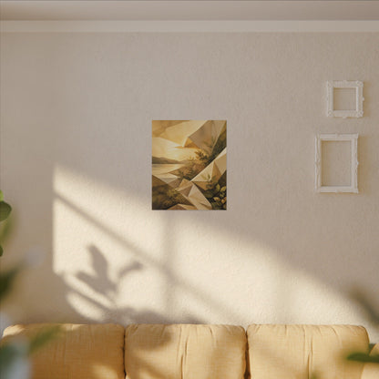 Golden Hour Paper Fold Canvas Art - Japandi Ma