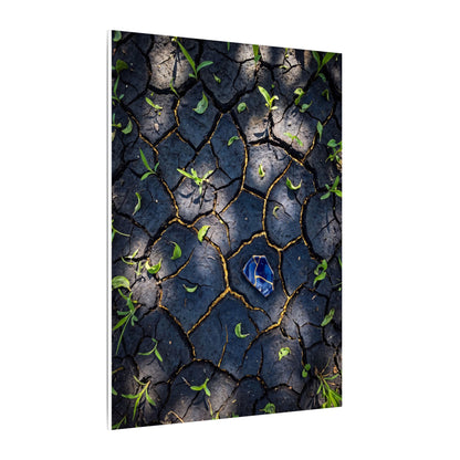 Cracked Earth Canvas Art | Spring Dark Japandi Moody Minimal Art