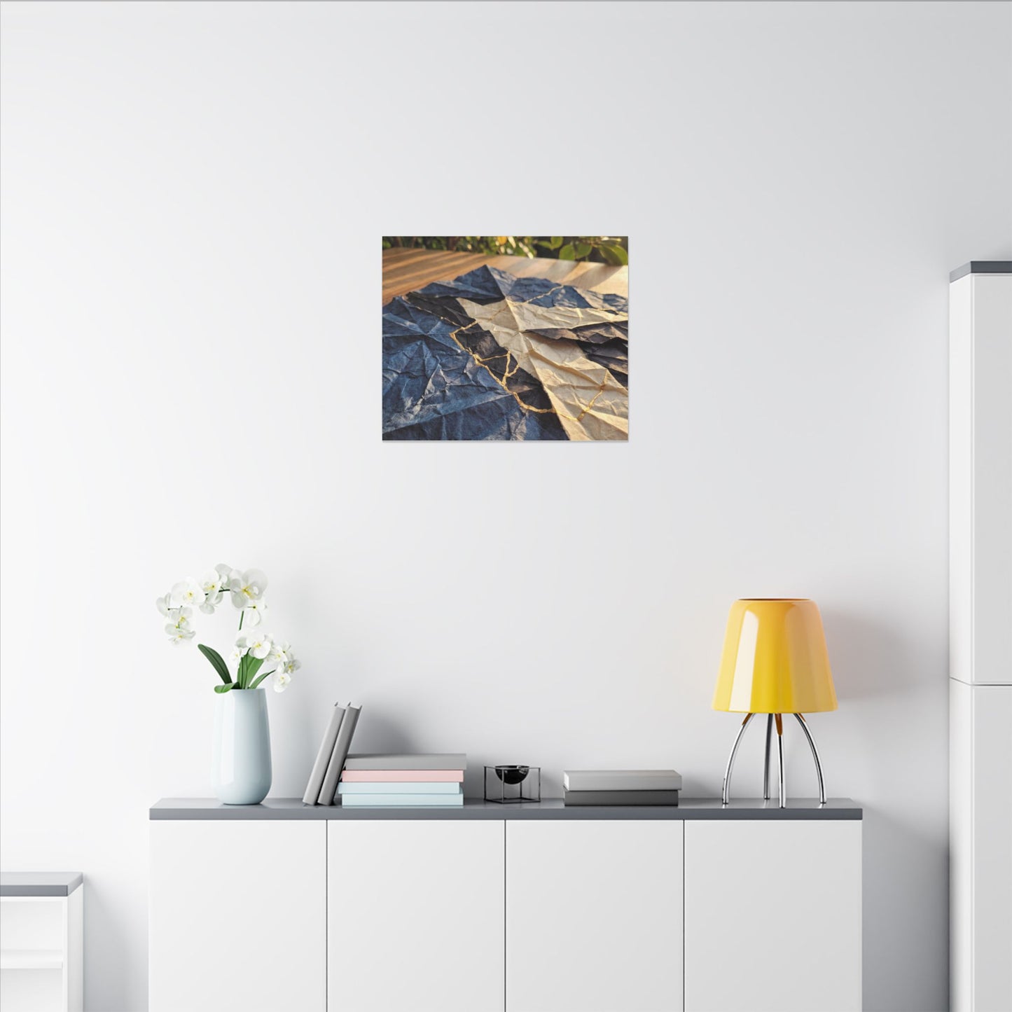 Golden Hour Paper Fold Canvas Art - Kintsugi Ma