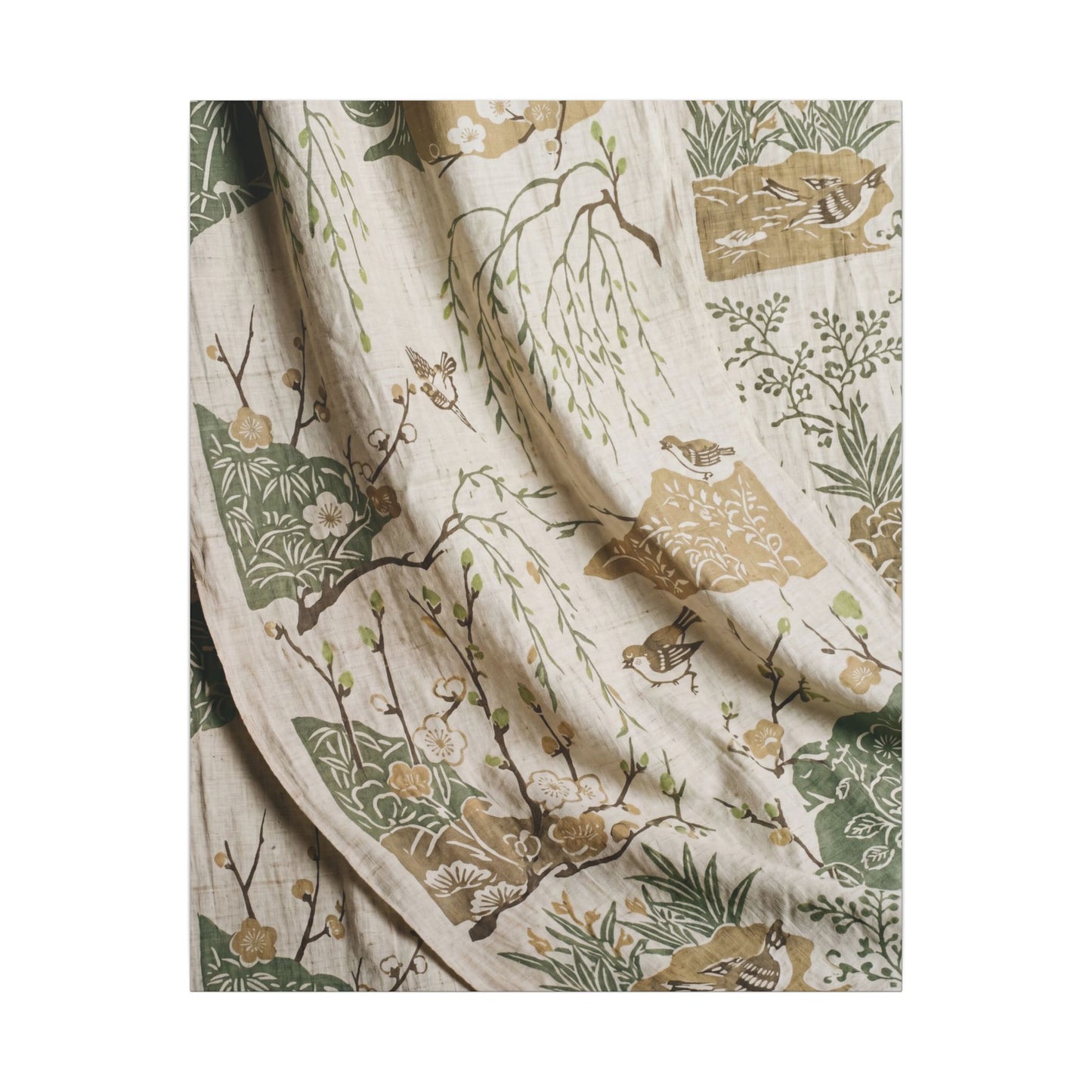 Silk Drape Canvas Art | Spring Japandi Japanese Pattern Art