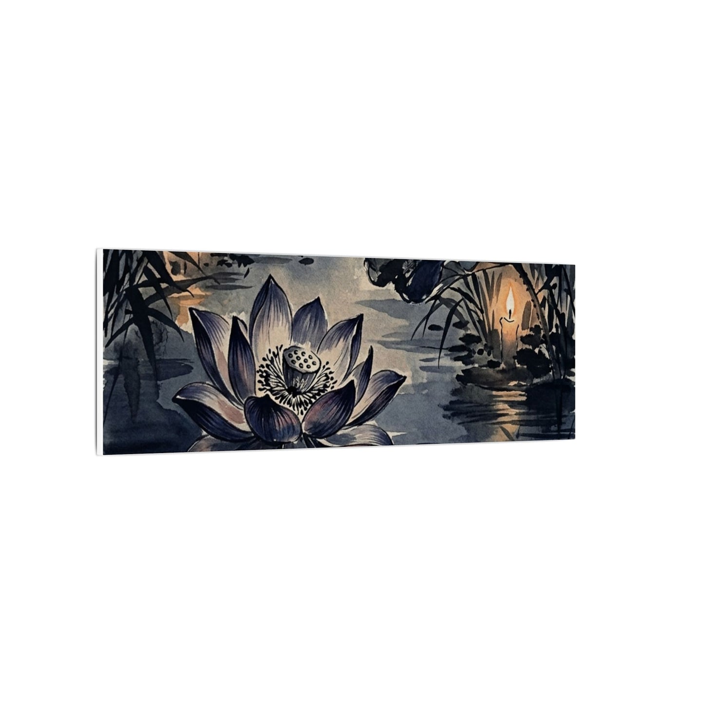 Fukinsei Lotus Flower Canvas Art - Zen Sumi E