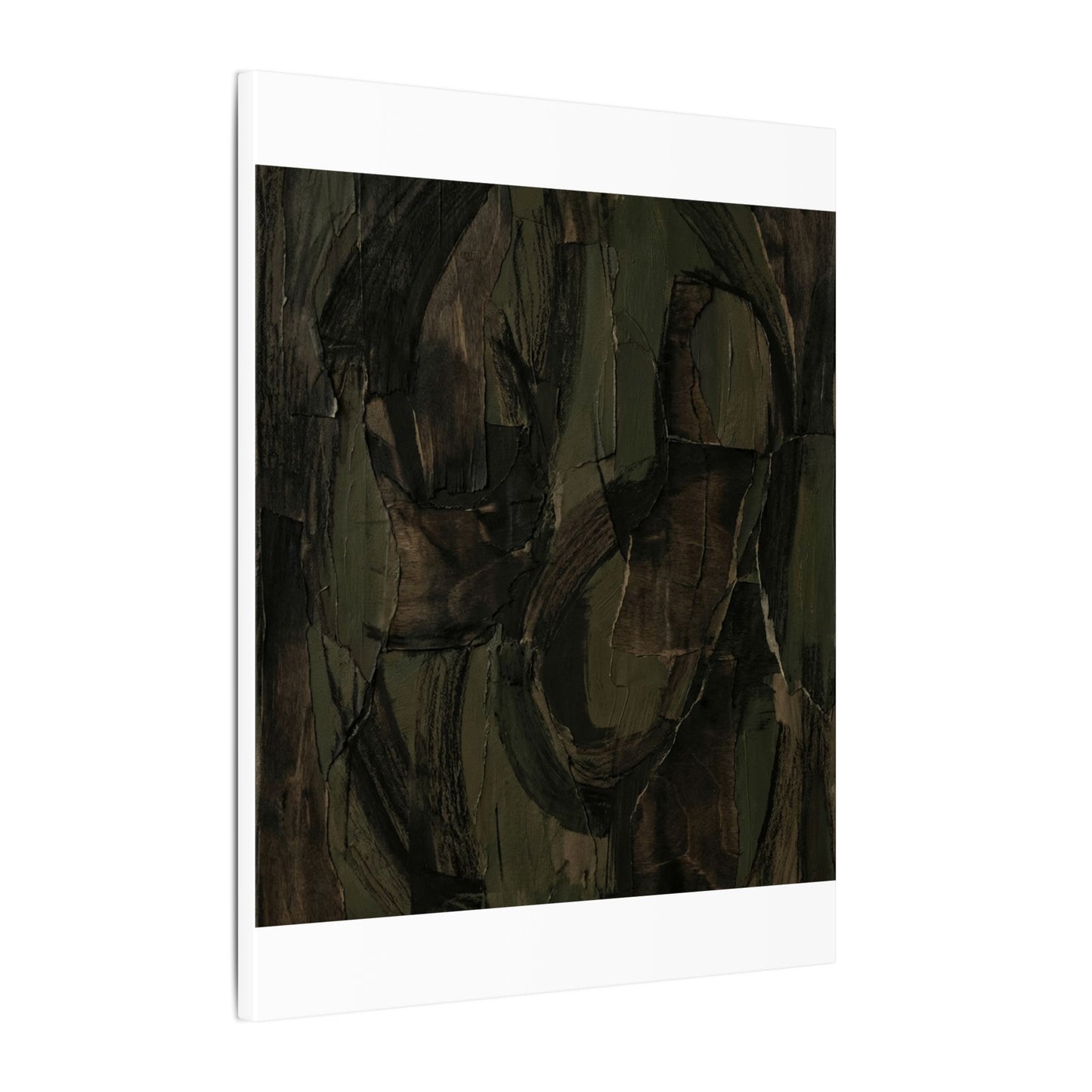 Mixed Media Dark Japandi Textured Canvas Art