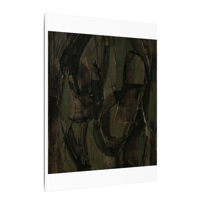 Mixed Media Dark Japandi Textured Canvas Art