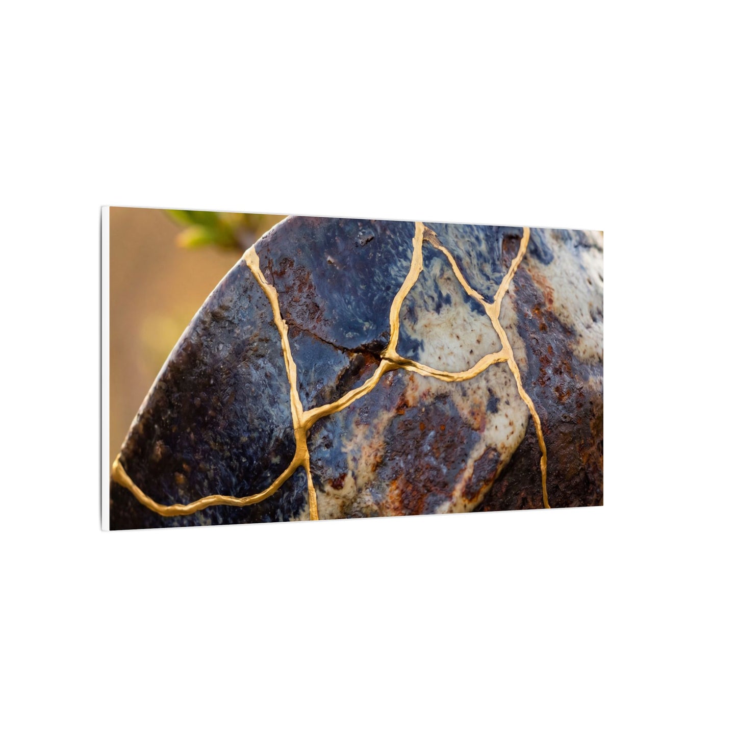 Fukinsei Rust Patina Canvas Art - Kintsugi Gold Repair
