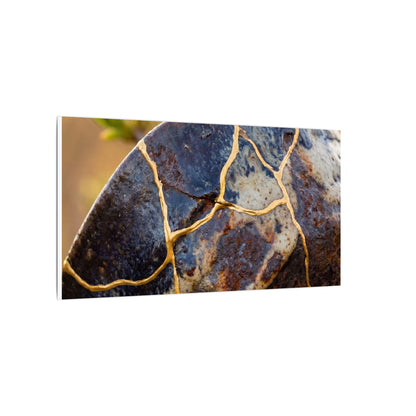 Fukinsei Rust Patina Canvas Art - Kintsugi Gold Repair