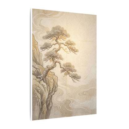 Winter Pine Tree Japanese Pattern Canvas Art | Elegant Decor