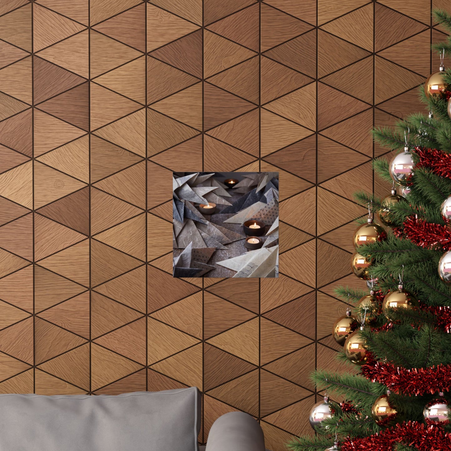 Elegant Paper Fold Wall Art Print - Japanese Pattern Japandi