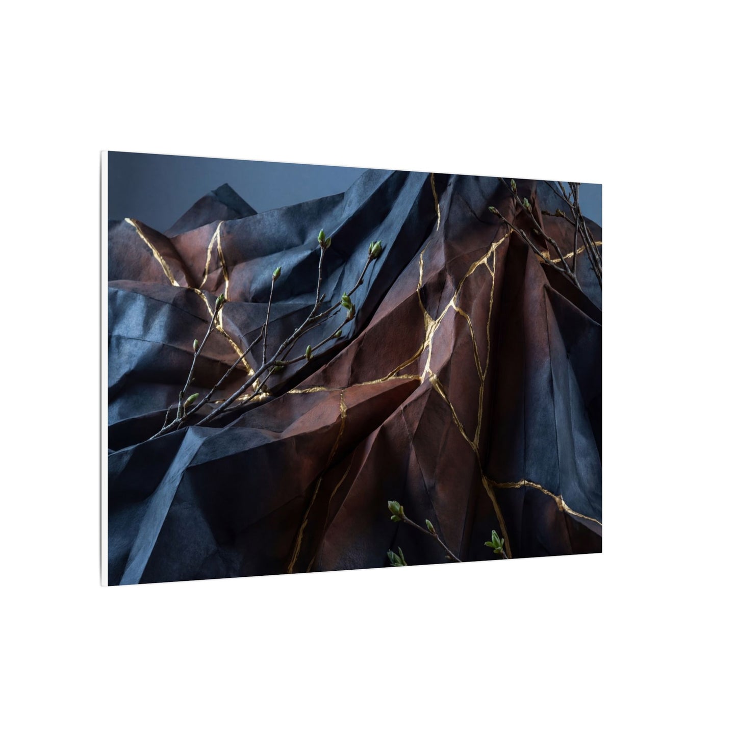 Paper Fold Broken Beauty Canvas Art | Philosophical Kintsugi Art