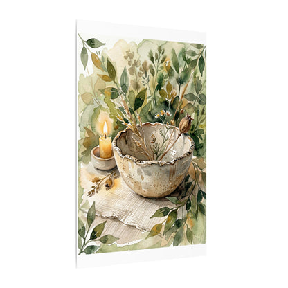 Ceramic Bowl Summer Canvas Art | Japandi Elegant Design