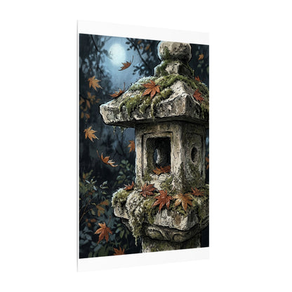 Shibui Stone Lantern Canvas Art - Japandi Minimal Line
