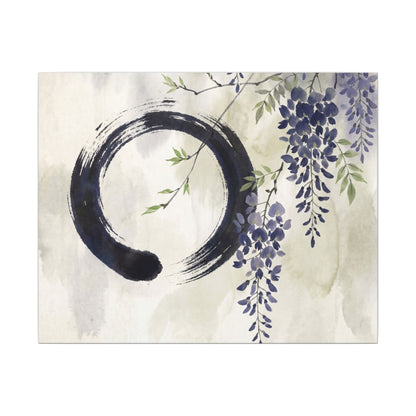 Wisteria Enso Canvas Art | Serene Zen Art