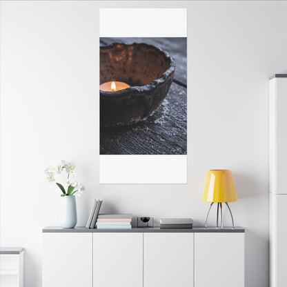 Atmospheric Ceramic Bowl Canvas Art - Moody Minimal Dark Japandi